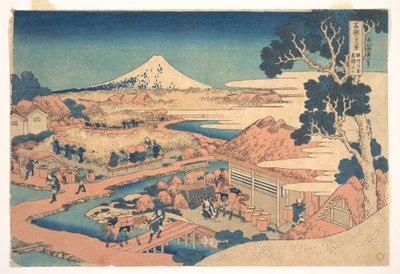 Fuji von den Katakura-Teefeldern in Suruga, aus der Serie Sechsunddreißig Ansichten des Berges Fuji von Katsushika Hokusai