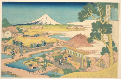 Fuji von den Katakura-Teefeldern in Suruga, aus der Serie Sechsunddreißig Ansichten des Berges Fuji von Katsushika Hokusai