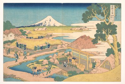 Fuji von den Katakura-Teefeldern in Suruga, aus der Serie Sechsunddreißig Ansichten des Berges Fuji von Katsushika Hokusai