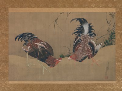 Kampfhähne von Katsushika Hokusai