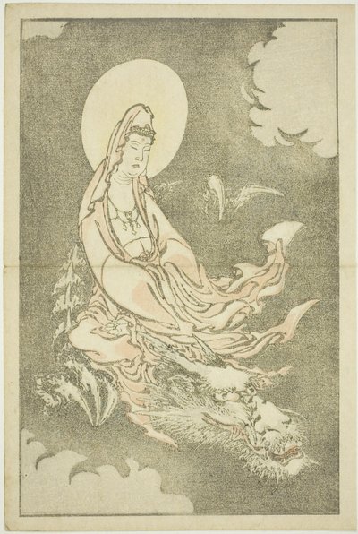 Göttin reitet einen Drachen, aus Das Bilderbuch der realistischen Malereien von Hokusai, ca. 1814 von Katsushika Hokusai