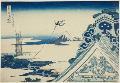 Honganji-Tempel in Asakusa in Edo (Toto Asakusa Honganji), aus der Serie "36 Ansichten des Berges Fuji (Fugaku sanjurokkei)" von Katsushika Hokusai