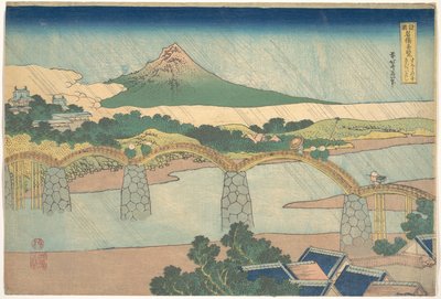 Kintai-Brücke in der Provinz Suō, aus der Serie Bemerkenswerte Ansichten von Brücken in verschiedenen Provinzen von Katsushika Hokusai
