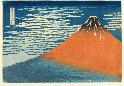 Nr. 8 Fuji bei klarem Wetter / Roter Fuji, Edo-Periode, ca. 1831-33 von Katsushika Hokusai