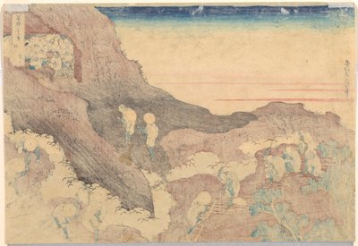 Pilger, die den Gipfel erklimmen, aus der Serie Sechsunddreißig Ansichten des Berges Fuji von Katsushika Hokusai