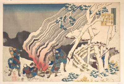 Gedicht von Minamoto no Muneyuki Ason, aus der Serie Hundert Gedichte erklärt von der Amme von Katsushika Hokusai