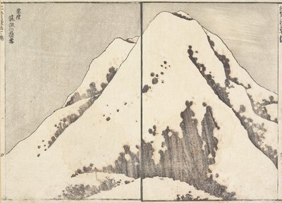 Schnee auf dem Gipfel des Tsukuba-Berges in der Provinz Hitachi, 1817 von Katsushika Hokusai