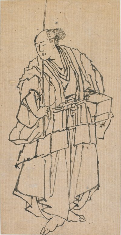 Stehende Figur eines Mannes, spätes 18. bis frühes 19. Jahrhundert von Katsushika Hokusai