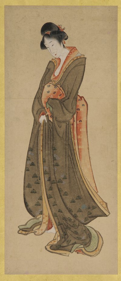 Stehende Figur eines großen Mädchens, spätes 18. bis frühes 19. Jahrhundert von Katsushika Hokusai