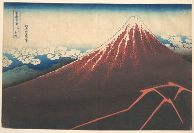 Sturm unterhalb des Berges Fuji, aus der Serie Sechsunddreißig Ansichten des Berges Fuji von Katsushika Hokusai