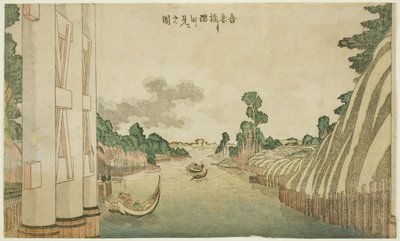 Sumida-Fluss von der Azuma-Brücke aus gesehen (Azumabashi yori Sumida wo miru no zu), aus einer Gruppe von westlichen Landschaften von Katsushika Hokusai