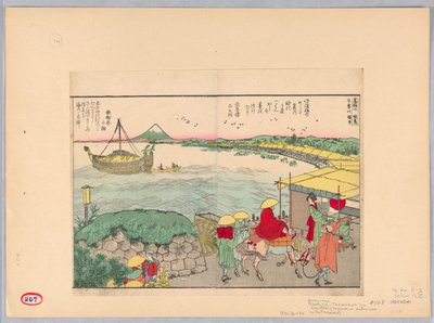 Takanawa Eingang zum Tokaido (Takanawa no chidori) von Katsushika Hokusai