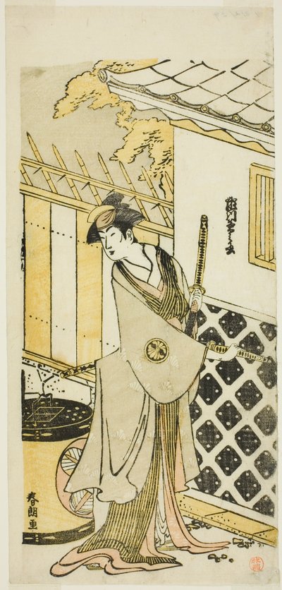 Der Schauspieler Segawa Kikunojo III als Frau einer Samurai-Familie von Katsushika Hokusai