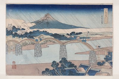 Die Kintai-Brücke in der Provinz Suō (Suō no kuni Kintaibashi) von Katsushika Hokusai