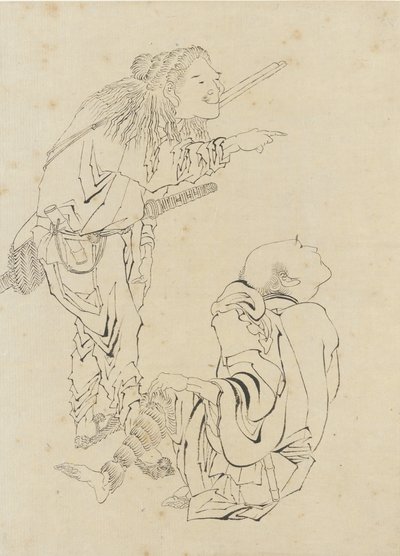 Zwei Jäger, Edo-Periode von Katsushika Hokusai