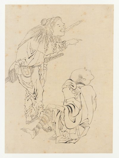 Zwei Jäger, Edo-Periode, 19. Jahrhundert von Katsushika Hokusai