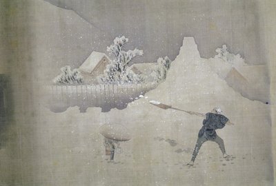 Blick auf den Berg Fuji, aus der bemalten Schriftrolle Zwölf Ansichten des Berges Fuji von Katsushika Hokusai