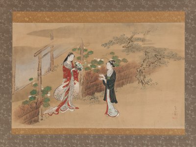 Abendgesichter Yugao Kapitel aus Die Geschichte von Genji, 18. Jahrhundert von Kawamata Tsunemasa