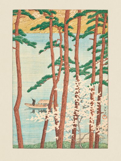 Frühling in Arashiyama (1934) von Kawase Hasui