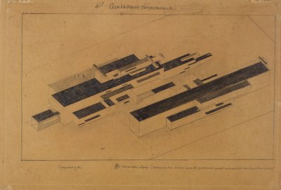 Moderne Gebäude, 1923-1924 von Kazimir Severinovich Malevich