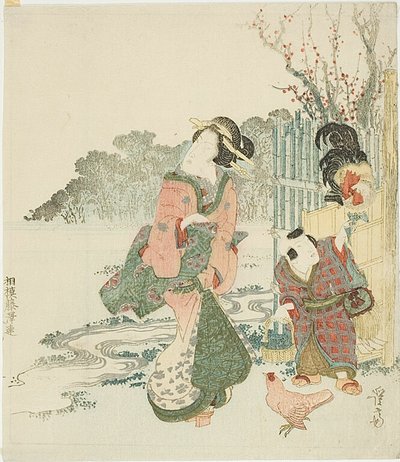 Den Hahn füttern von Keisai Eisen