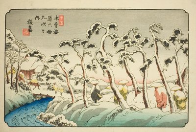 Nr. 15: Itahana (Jugo: Itahana), aus der Serie "Neunundsechzig Stationen des Kisokaido (Kisokaido rokujukyu tsugi no uchi)" von Keisai Eisen