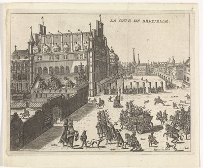 Ansicht des Hofes von Brüssel, 1673 (La cour de Brusselle) von Kemnitz