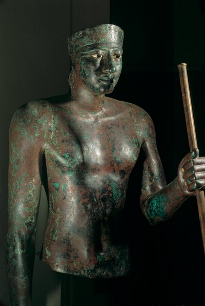 Statue von Pepi I, Kupfer mit eingelegten Augen aus Kalkstein und Obsidian, aus dem Tempel von H von Kenneth Garrett