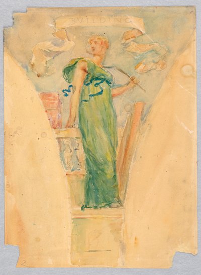 Personifikation von "Gebäude," Studie für die Kuppel des Herstellergebäudes, Weltausstellung, Chicago, IL von Kenyon Cox