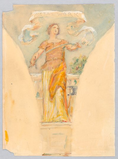 Personifikation von „Metallarbeit,“ Studie für die Kuppel des Herstellergebäudes, Weltausstellung in Chicago, IL von Kenyon Cox