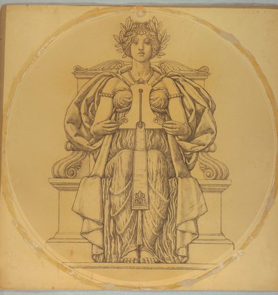 Studie für "Rechtschaffenheit," Lunette im Hudson County Courthouse, Jersey City, NJ von Kenyon Cox