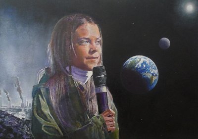 Greta spricht (Wach auf, Menschheit!), 2022 von Kevin Parrish