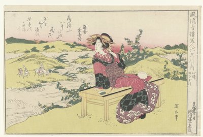 Der Ide Tama Fluss in der Provinz Yamashiro (Schönheiten aus den verfeinerten Lusthäusern verglichen mit den sechs Tama Flüssen) von Kikugawa Eizan