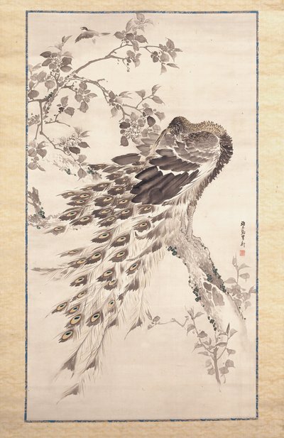 Pfau auf Kirsch-Apfelbaum von Kishi Ganku