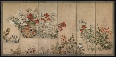 Blumen der vier Jahreszeiten, Mitte 1600er von Kitagawa Sosetsu