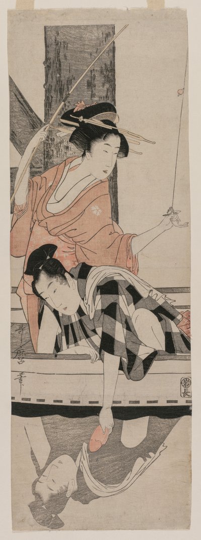 Paar in einem Boot von Kitagawa Utamaro