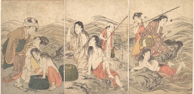 Mädchenfischer und Badende, 1791 von Kitagawa Utamaro