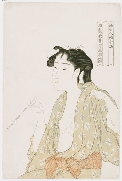 Porträt einer rauchenden Frau von Kitagawa Utamaro