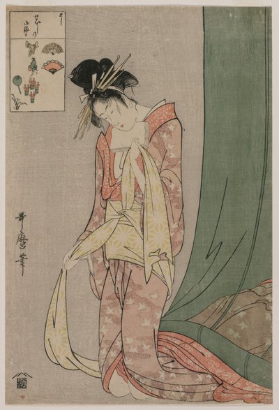 Hanaogi von Ogiya aus der Serie Bilderrätsel, ca. 1797 von Kitagawa Utamaro
