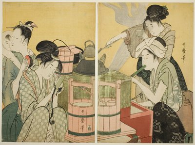 Küchenszene von Kitagawa Utamaro
