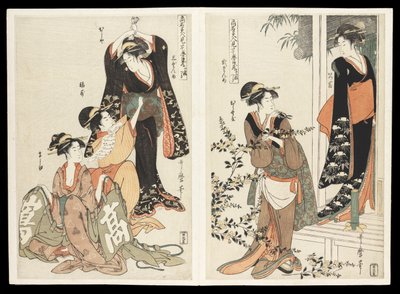 Kômei bijin mitate Chûshingura junimai tsuzuki (Das Chûshingura-Drama parodiert von berühmten Schönheiten): eine Serie von zwölf Drucken, ca. 1795 von Kitagawa Utamaro