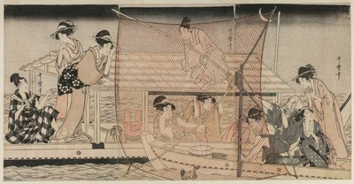 Netzfischen bei Nacht am Sumida-Fluss von Kitagawa Utamaro