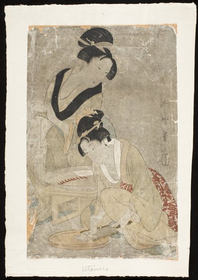 Roher Fisch zubereiten von Kitagawa Utamaro