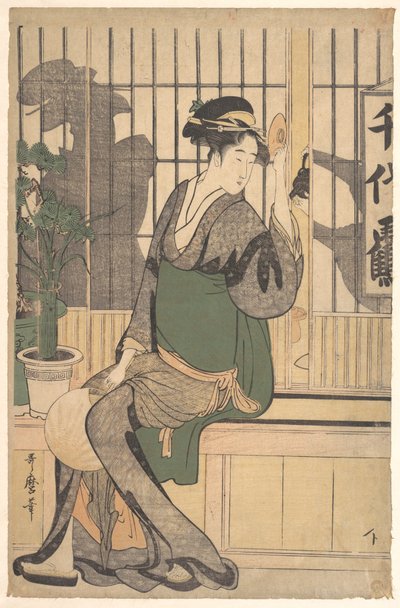 Schatten auf dem Shoji von Kitagawa Utamaro