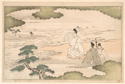 Das Exil von Yukihira in Suma von Kitagawa Utamaro