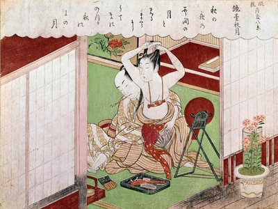 Die Toilette der Eleganten. Japanischer Druck von Utamaro Kitagawa (1794-1795) von Kitagawa Utamaro