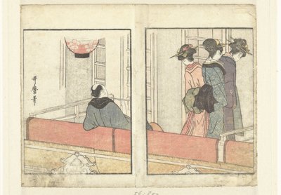 Theaterloge (Ein Blick hinter die Kulissen der Schauspieler) von Kitagawa Utamaro
