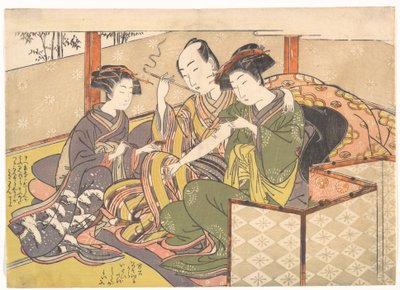 Diener trägt Medizin auf den Arm der Geisha auf von Kitao Shigemasa