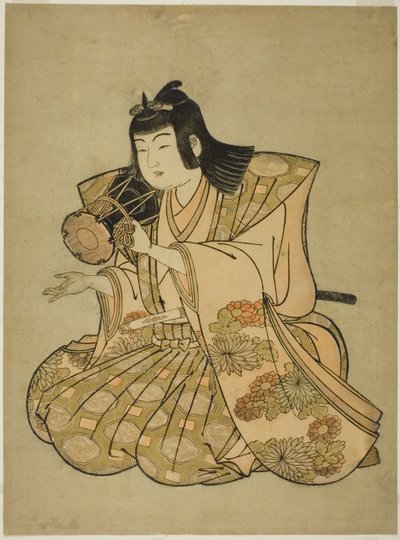 Der Handtrommelspieler, aus einer unbetitelten Serie von fünf Musikern von Kitao Shigemasa