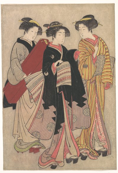 Zwei Geishas beim Spaziergang von Kitao Shigemasa